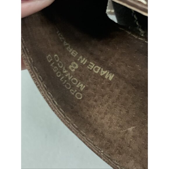 Op Sandals Surf Slip On Leather Slides   Ocean Pacific Brown Mens Sz 8 - Picture 6 of 6